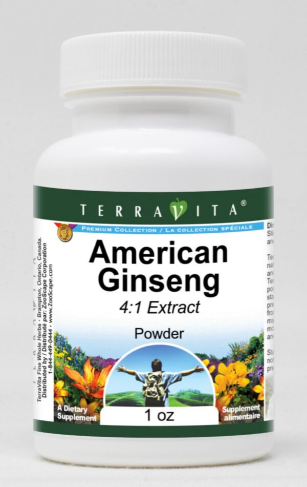 Polvo de ginseng americano 4:1 TerraVita paquete de 3