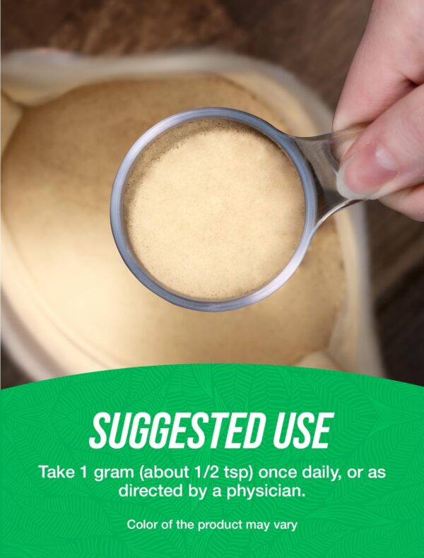 Polvo de ginseng BulkSupplements en envase transparente