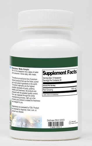 Polvo de ginseng rojo TerraVita detalle del contenido