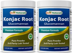 Version 1.0.0 Polvo de glucomanano raíz de konjac Best Naturals 2 libras