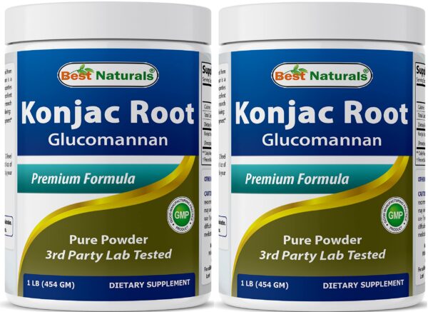 Polvo de glucomanano raíz de konjac Best Naturals 2 libras