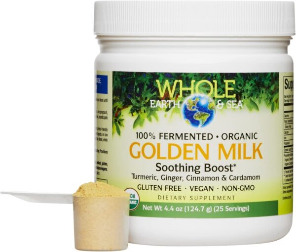 Polvo Golden Milk Soothing Boost con cúrcuma y jengibre Natural Factors