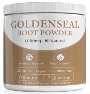 Polvo de goldenseal orgánico 1000mg suplemento iVitamins envase frontal