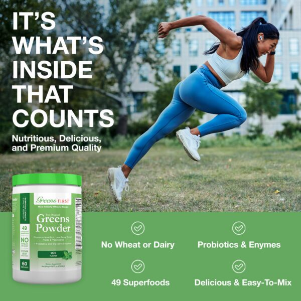 Polvo Greens First mezcla antioxidante vegano y sin GMO
