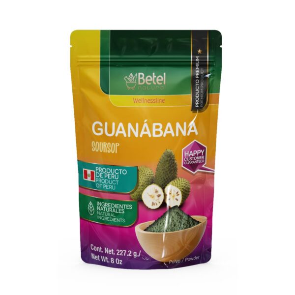 Polvo de guanábana natural premium Betel Natural en paquete