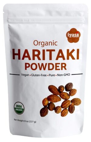 Polvo Haritaki orgánico Iyasa bolsa resellable 8 oz