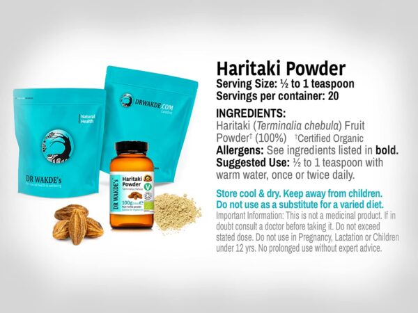 Version 1.0.0 Paquete polvo Haritaki puro DR WAKDE'S sin aditivos