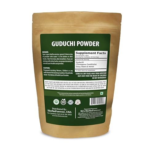 Polvo Herbal premium Guduchi vista lateral paquete