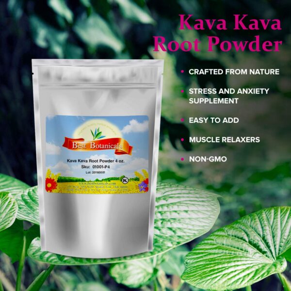 Polvo herbal raíz kava kava Best Botanicals 4 onzas