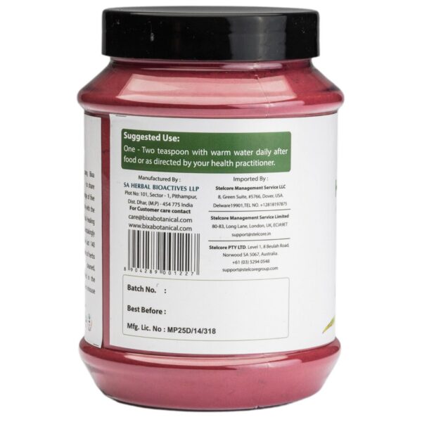 Polvo de hibisco rojo brillante tratado con vapor