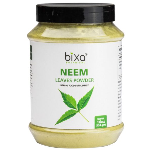 Polvo de hoja de Neem Bixa Botanical 16 onzas suplemento ayurvédico