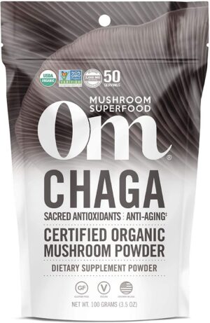 Polvo de hongo chaga orgánico OM bolsa 3.5 oz