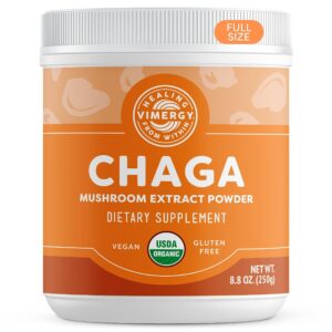 Polvo de hongo chaga orgánico Vimergy envase frontal
