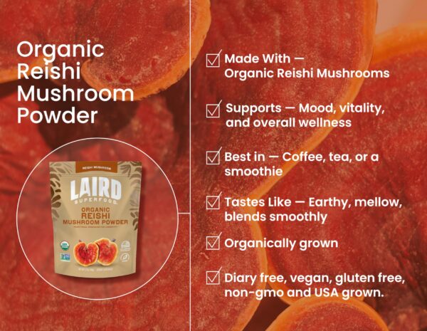 Polvo de Hongo Reishi en uso en bebida