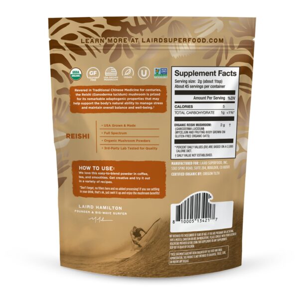 Polvo de Hongo Reishi mostrando textura