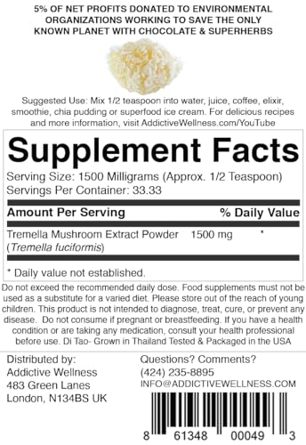 Polvo de hongo Tremella para belleza y salud