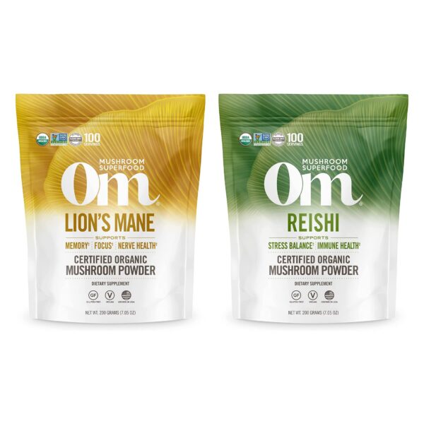 Polvo de hongos Melena de León y Reishi OM MUSHROOM SUPERFOOD