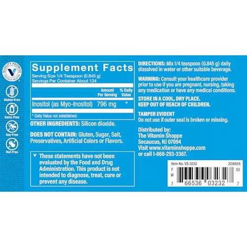 Polvo inositol suplemento bienestar diario sin alérgenos