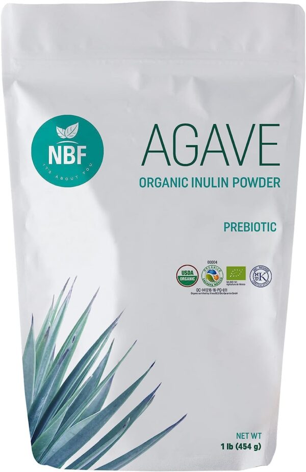 Version 1.0.0 Polvo de inulina de agave orgánico prebiotico fibra 1 libra