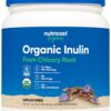 Version 1.0.0 Polvo de inulina orgánica Nutricost 1 libra frasco transparente