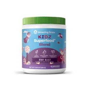 Polvo Kidz Superfood Amazing Grass sabor explosión de bayas