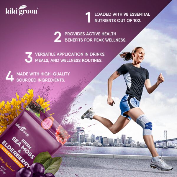 Version 1.0.0 Polvo KIKI Green para batidos jugos con musgo mar y saúco saludable