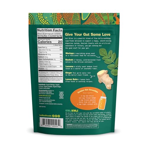 Polvo Kuli Kuli mezcla moringa y baobab para digestión