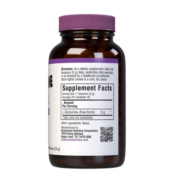 Polvo de L-Glutamina Bluebonnet para recuperación muscular