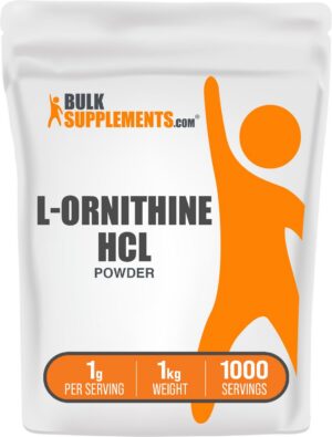 Polvo de L-Ornitina HCl BulkSupplements etiqueta