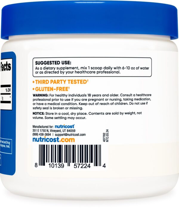 Polvo de L-Tirosina Nutricost en uso