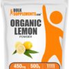 Paquete de polvo de limón orgánico BulkSupplements para vitamina C natural