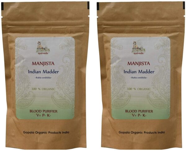 Polvo Manjishta GOPALA AYURVEDA bolsa de 100g paquete doble