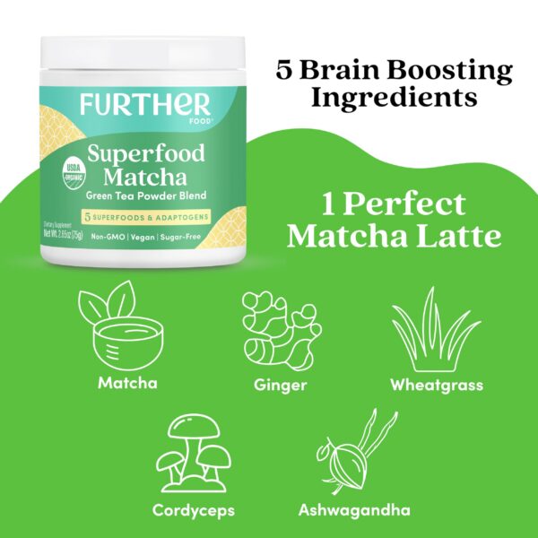 Polvo matcha orgánico con notas de jengibre y pasto de trigo