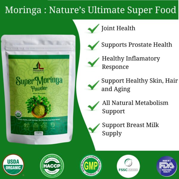 Version 1.0.0 Polvo de moringa natural con vitaminas y minerales esenciales