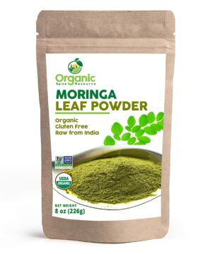 Polvo de moringa orgánico en envase