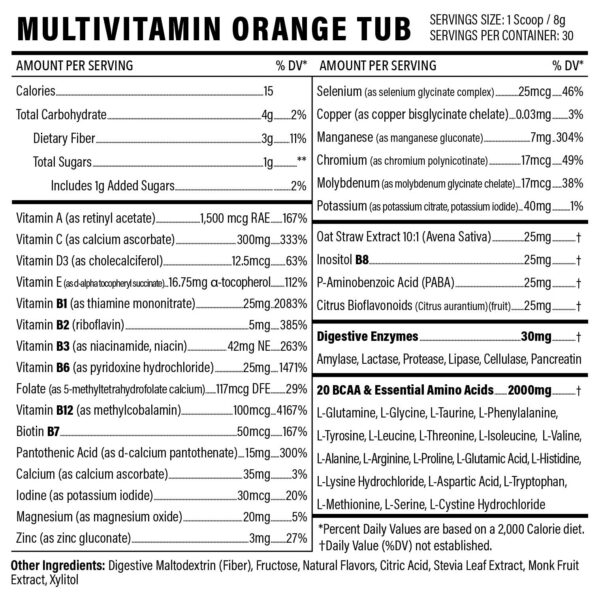 Polvo multivitamínico para hombres y mujeres