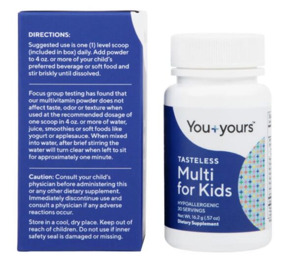 Version 1.0.0 Polvo multivitamínico natural sin sabor para niños You+yours