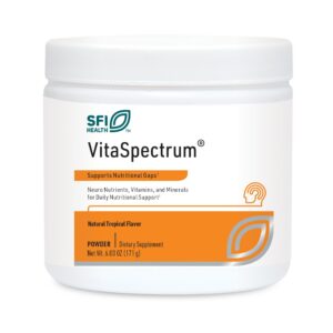 Polvo multivitamínico VitaSpectrum Klaire Labs para niños sabor tropical