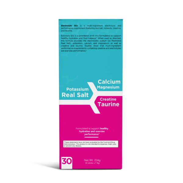 Version 1.0.0 Detalle del polvo naranjado de Electrolyte Stix para ejercicio