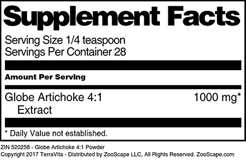 Polvo natural de alcachofa TerraVita cerrado embalaje