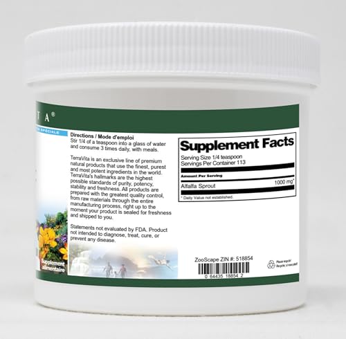 Polvo natural de brotes de alfalfa TerraVita para uso nutricional