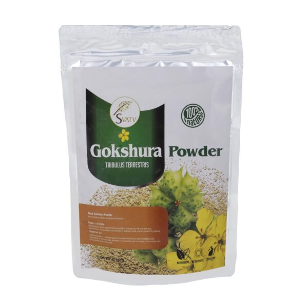 Detalle del polvo natural Gokshura para aumentar masa muscular