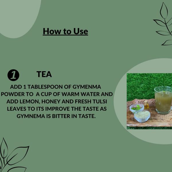 Polvo natural sin aditivos ni preservantes de Gymnema