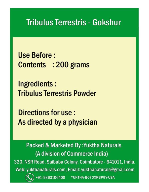 Version 1.0.0 Polvo natural Tribulus Terrestris 200 gramos presentación