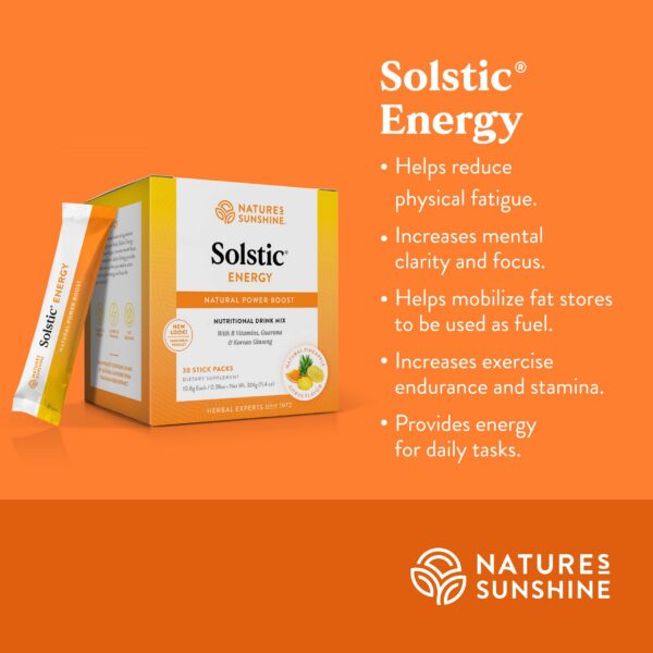 Polvo Nature's Sunshine Solstic Energy con guaraná y ginseng