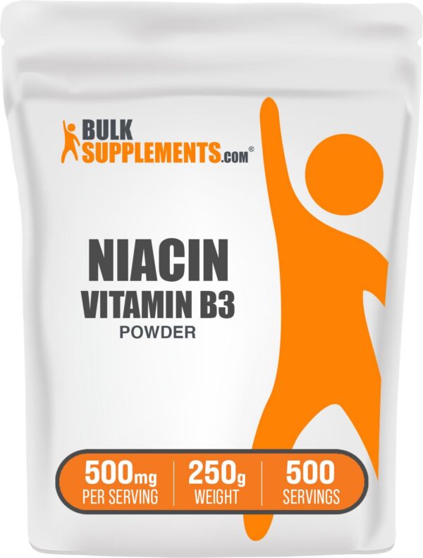 Polvo de niacina BulkSupplements vitamina b3 250 gramos