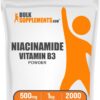 Polvo de Niacinamida 500mg BulkSupplements envase frontal