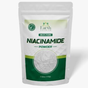 Polvo de niacinamida Earth Nourish envase blanco 100 gramos cuidado de piel
