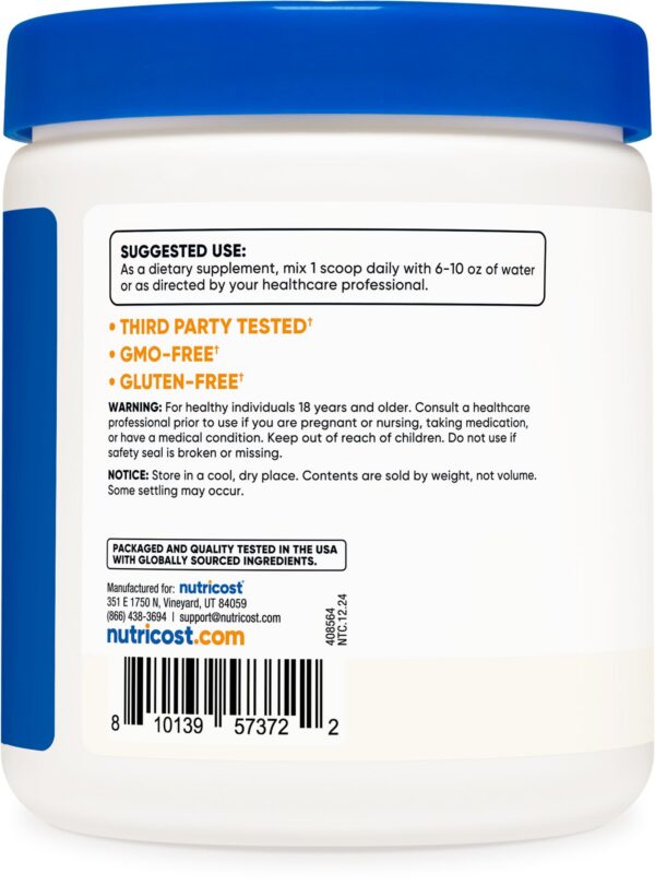Polvo Nutricost CLA 1200mg por porción envase 8oz