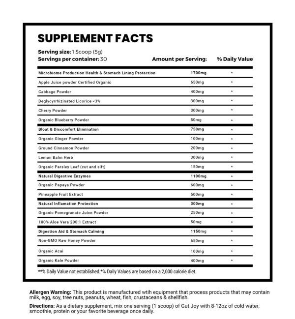 Polvo Nutritox Gut Joy sabor mezcla de bayas
